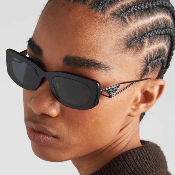 NEW PRADA PR14YS 1AB5S0 UNISEX BLACK EYEWEAR PR 14YS UNISEX SUNGLASSES SPR 14Y - Picture 7 of 15